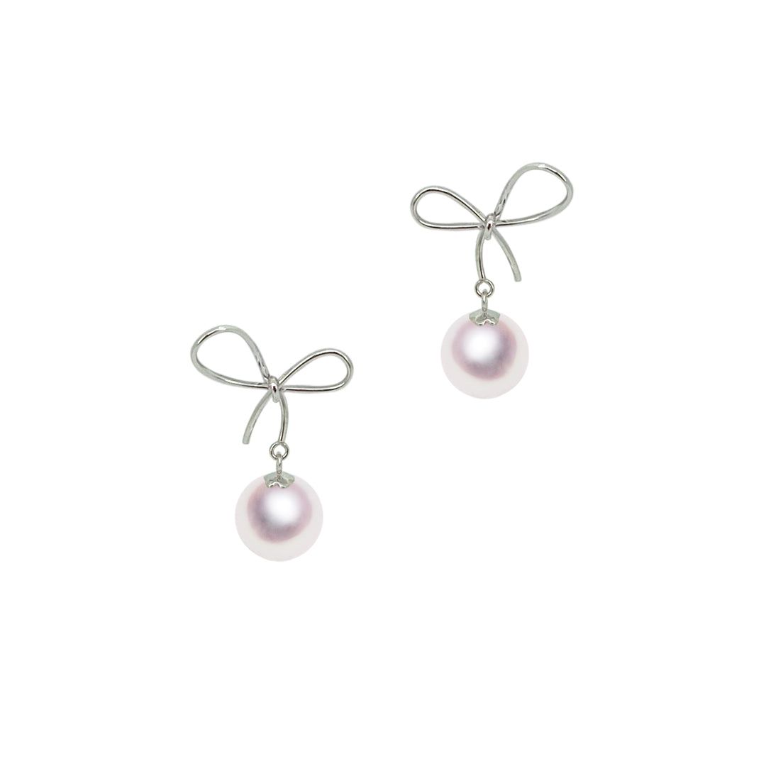 K14WG 7.0mm アコヤ真珠 デザインピアス 宇和島 真珠 ジュエリー・アクセサリー Tensei Pearl 天成真珠(あこや パール 本真珠 フォーマル カジュアル 誕生日 結婚式 七五三 成人祝い 就職祝い 成人式 卒業式 入学式 入園式 卒園式 母の日 ギフト プレゼント)｜宇和島 天成真珠