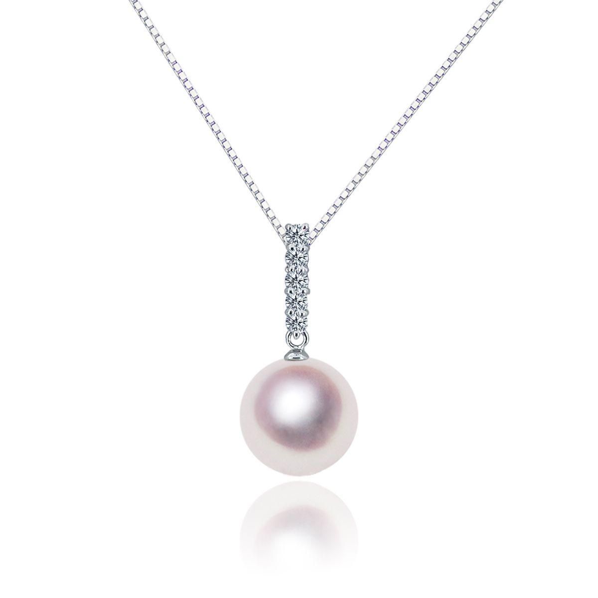 K18WG 9.5mm ペンダント D0.10ct 宇和島 真珠 ジュエリー・アクセサリー・Tensei Pearl 天成真珠(あこや パール 本真珠 フォーマル カジュアル 誕生日 結婚式 七五三 成人祝い 就職祝い 成人式 卒業式 入学式 入園式 卒園式 母の日 ギフト プレゼント)|宇和島 天成真珠