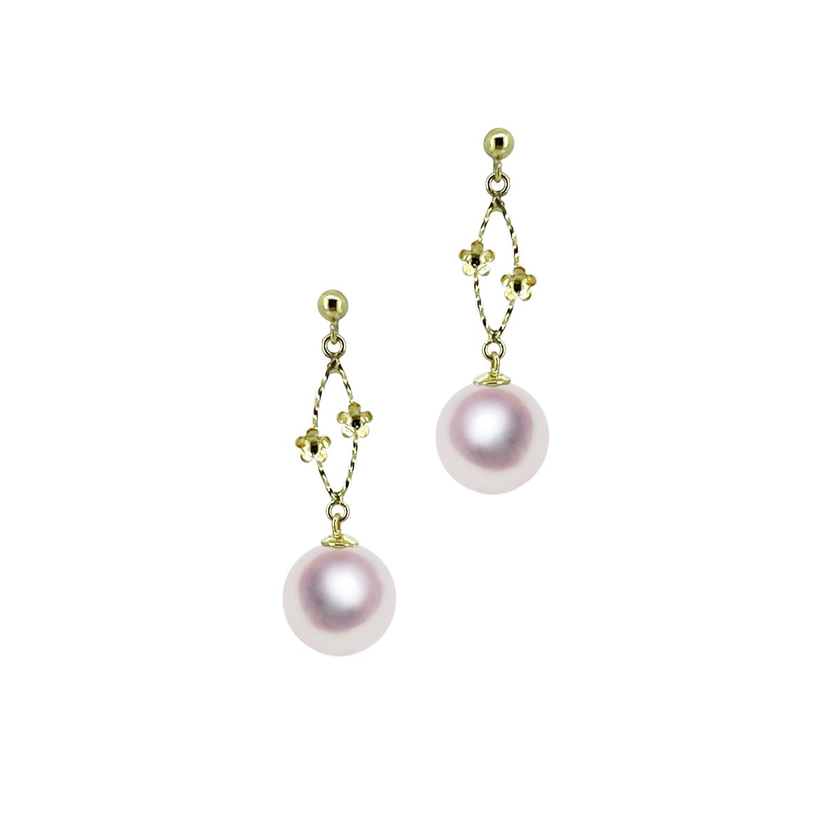 K18 7.5mm アコヤ真珠 デザインピアス 宇和島 真珠 ジュエリー・アクセサリー・Tensei Pearl 天成真珠(あこや パール 本真珠 フォーマル カジュアル 誕生日 結婚式 七五三 成人祝い 就職祝い 成人式 卒業式 入学式 入園式 卒園式 母の日 ギフト プレゼント)｜宇和島 天成真珠