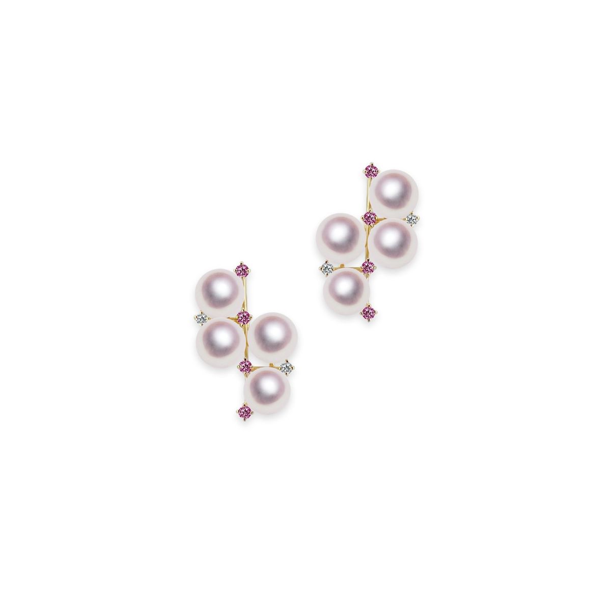 K18 5.5mm アコヤ真珠 デザインピアス D0.04ct 宇和島 真珠 ジュエリー・アクセサリー・Tensei Pearl 天成真珠(あこや パール 本真珠 フォーマル カジュアル 誕生日 結婚式 七五三 成人祝い 就職祝い 成人式 卒業式 入学式 入園式 卒園式 母の日 ギフト プレゼント)｜宇和島 天成真珠