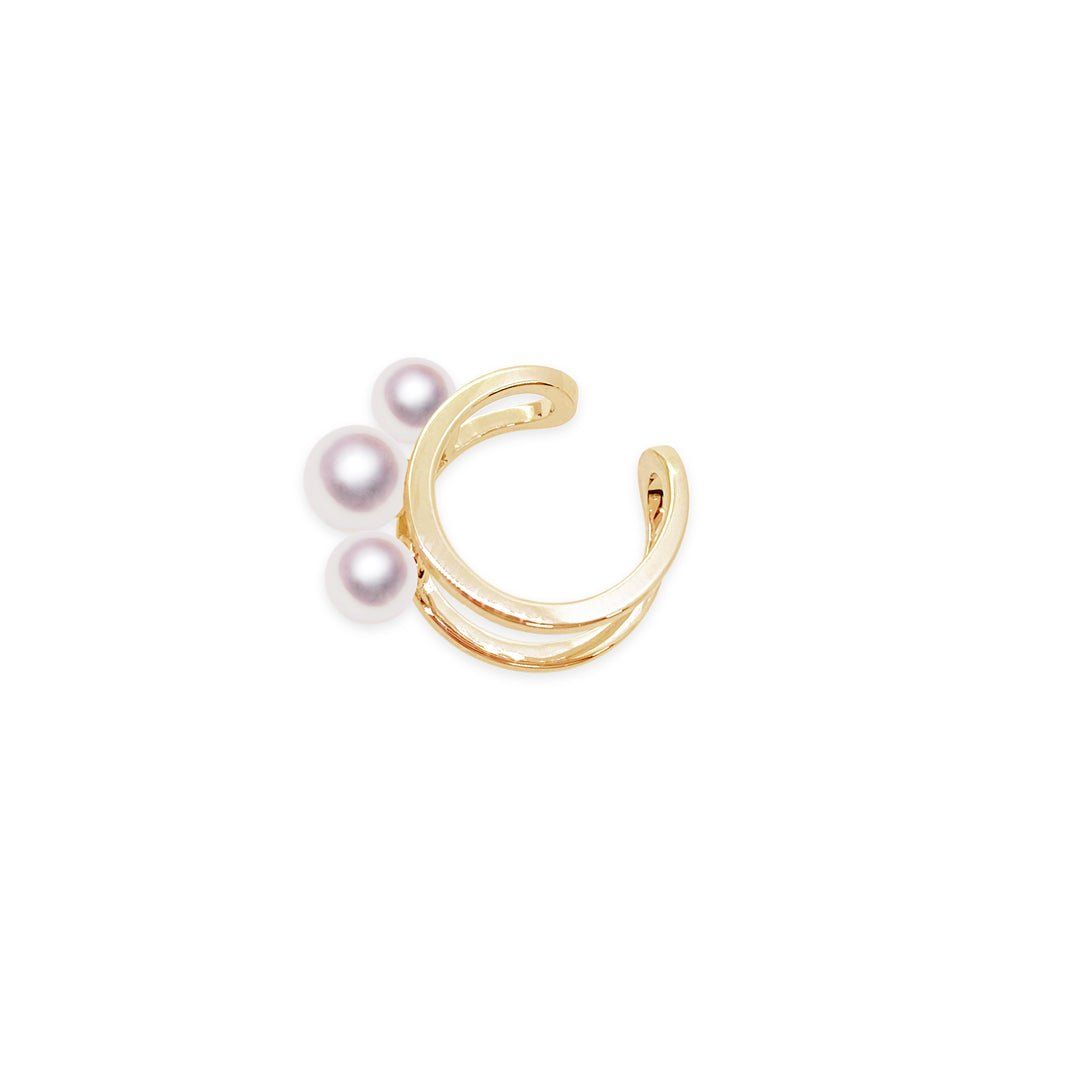 SV(金メッキ) 4.5～5.5mm アコヤ真珠 イヤカフ イヤーカフ 宇和島 真珠 ジュエリー・アクセサリー Tensei Pearl 天成真珠(あこや パール 本真珠 フォーマル カジュアル 誕生日 結婚式 成人祝い 就職祝い 成人式 卒業式 入学式 入園式 卒園式 母の日 ギフト プレゼント)｜宇和島 天成真珠