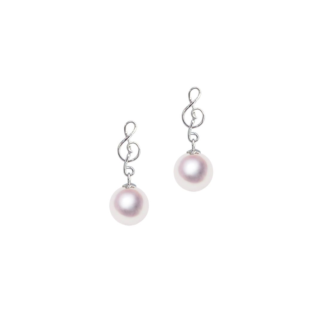 K14WG 7.5mm アコヤ真珠 デザインピアス 宇和島 真珠 ジュエリー・アクセサリー Tensei Pearl 天成真珠(あこや パール 本真珠 フォーマル カジュアル 誕生日 結婚式 七五三 成人祝い 就職祝い 成人式 卒業式 入学式 入園式 卒園式 母の日 ギフト プレゼント)|宇和島 天成真珠