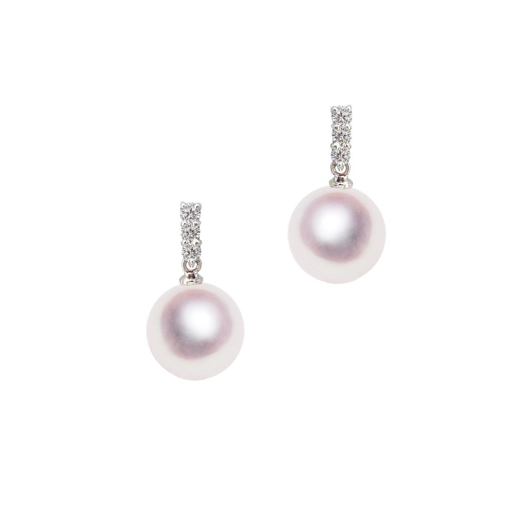Pt 8.5mm アコヤ真珠 デザインピアス 宇和島 真珠 ジュエリー・アクセサリー Tensei Pearl 天成真珠(あこや パール 本真珠 フォーマル カジュアル 誕生日 結婚式 七五三 成人祝い 就職祝い 成人式 卒業式 入学式 入園式 卒園式 母の日 ギフト プレゼント)｜宇和島 天成真珠