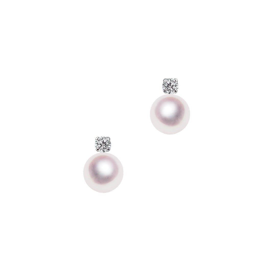 K10WG 7.0mm アコヤ真珠 デザインピアス 宇和島 真珠 ジュエリー・アクセサリー Tensei Pearl 天成真珠(あこや パール 本真珠 フォーマル カジュアル 誕生日 結婚式 七五三 成人祝い 就職祝い 成人式 卒業式 入学式 入園式 卒園式 母の日 ギフト プレゼント)|宇和島 天成真珠