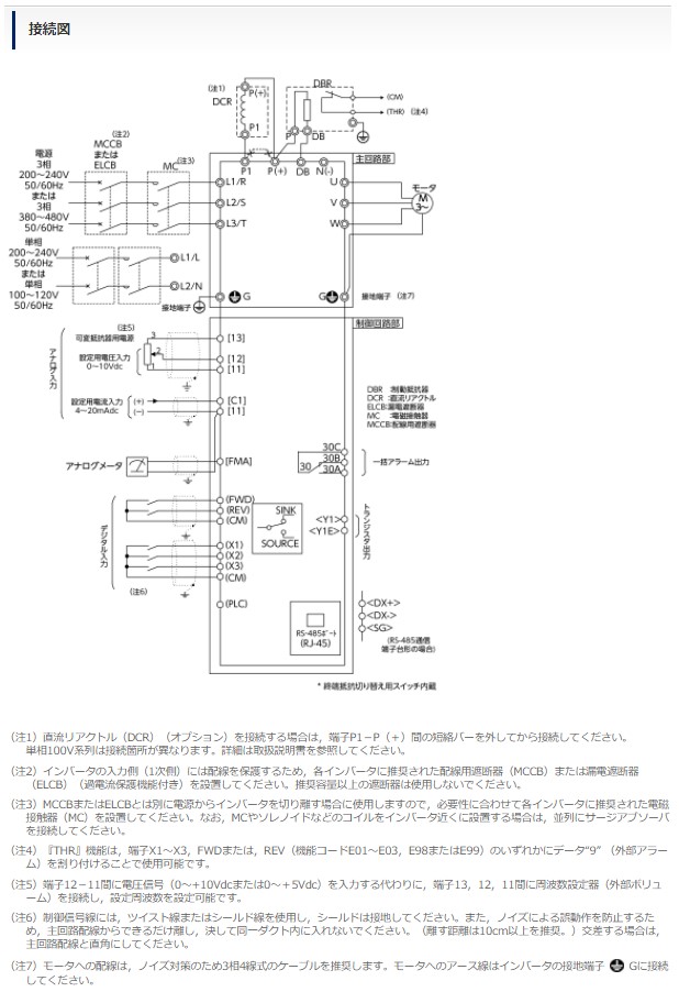 新品 単相200V入力三相200V 富士電機インバーター コンパクト形 FRENIC