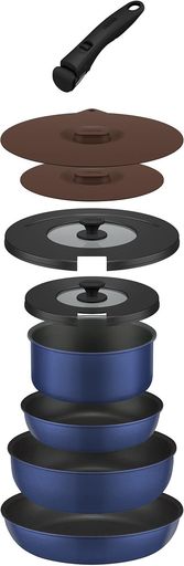 サーモスデュラブルシリーズ取っ手のとれるフライパン9点セットCAガス火専用インディゴブルーKSC-9CIBL