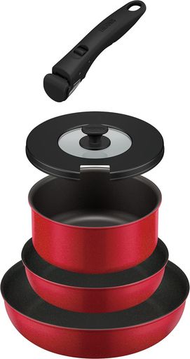 サーモスデュラブルシリーズ取っ手のとれるフライパン5点セットABIH対応レッドKSA-5BR