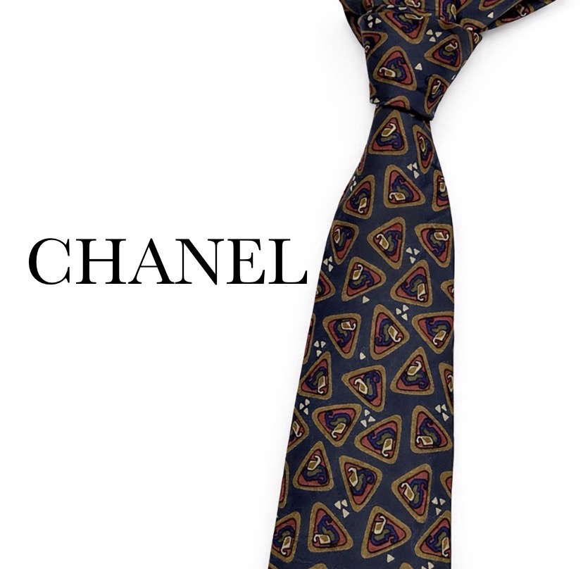 楽天市場】CHANEL シャネル ネクタイ 良好 レッド/ネイビー シルク100