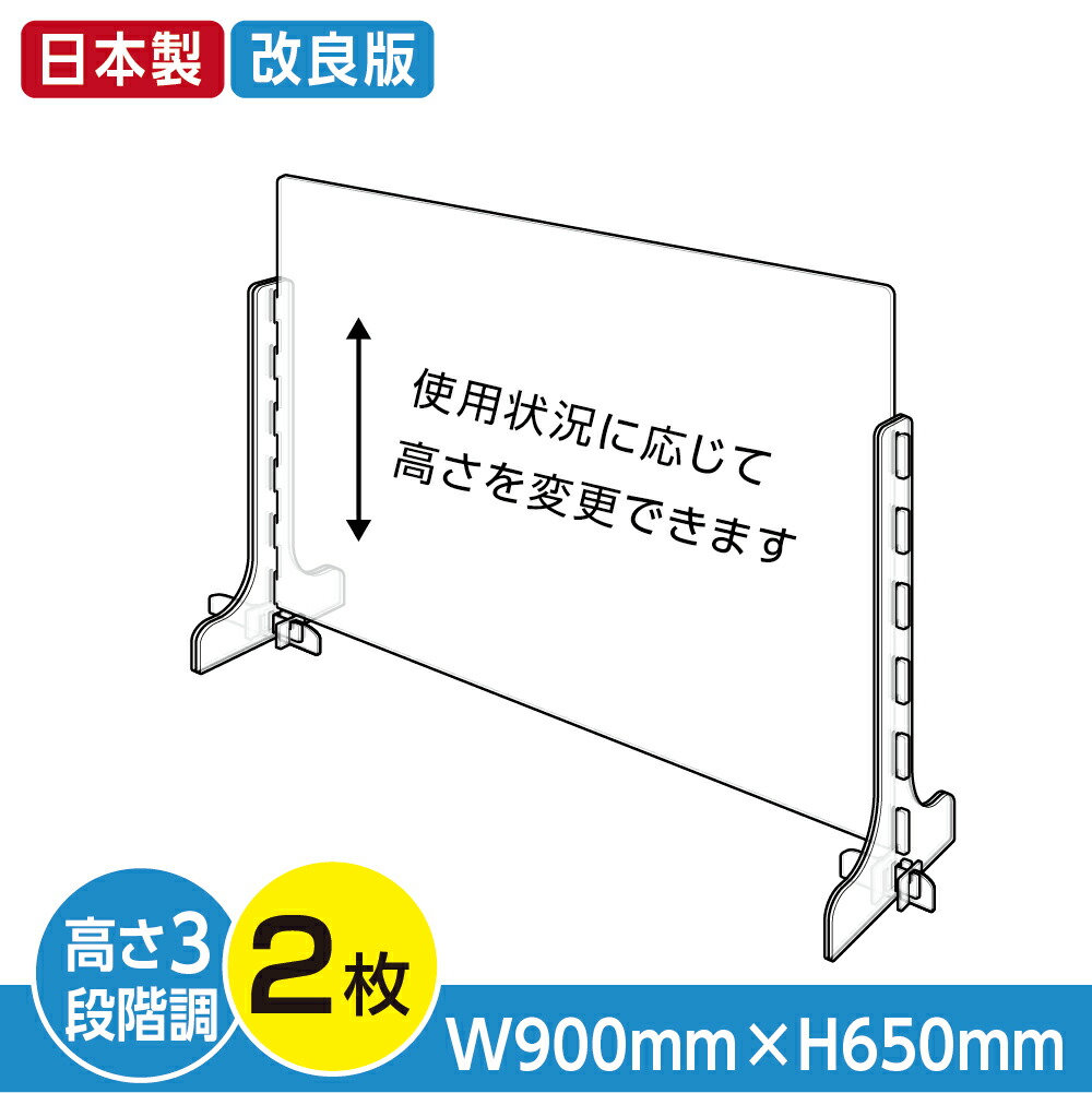 楽天市場】【2枚セット】日本製 改良版 3段階調整可能 透明 アクリルパーテーション W1200mm×H600mm キャスト板採用 飛沫防止 対面式スクリーン  デスクパーテーション デスク用仕切り板 ウイルス対策 衝立 角丸加工 組立式【受注生産、返品交換不可】cap-12060-2set : 天 ...