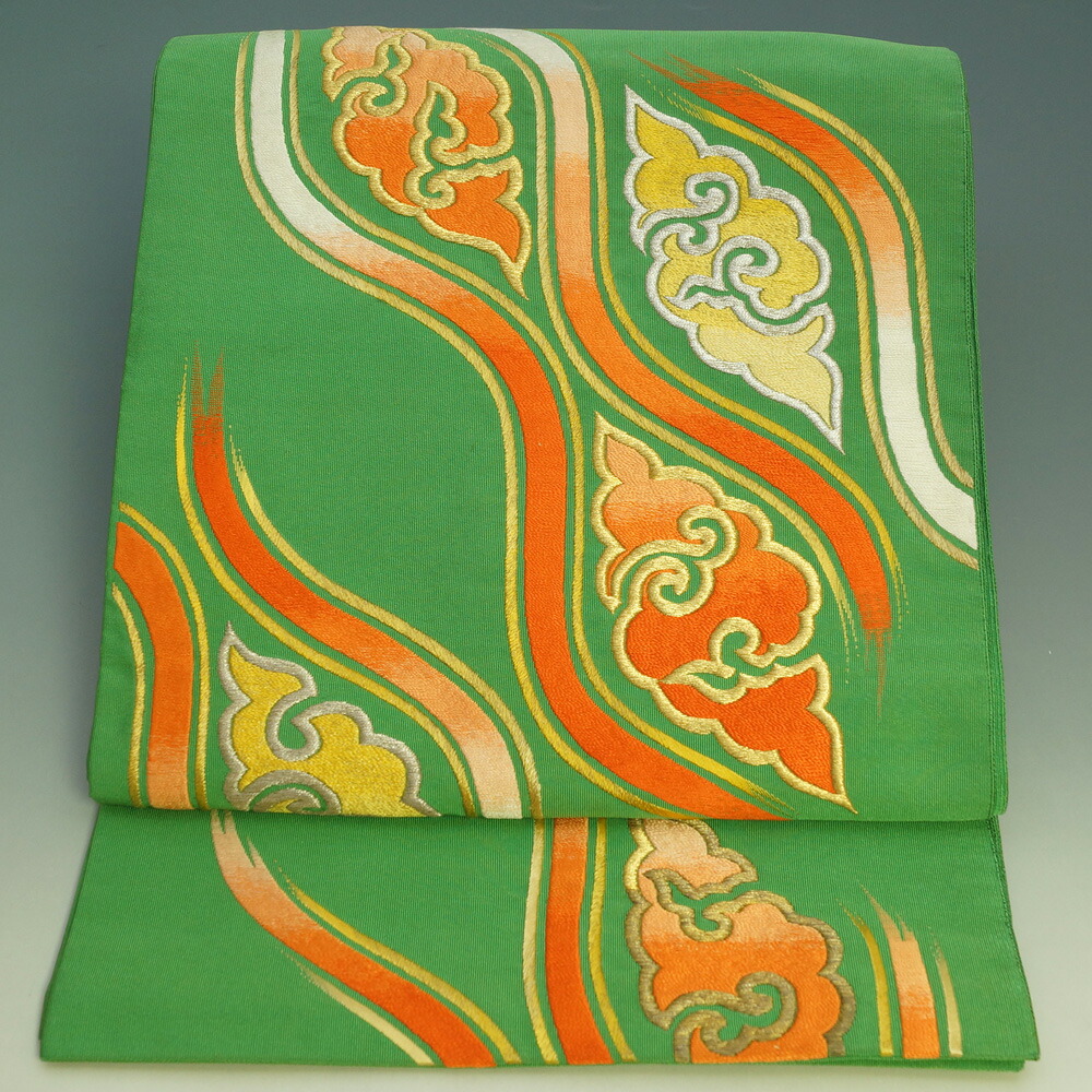 楽天市場】袋帯 辻が花模様 金通し 膨れ織 お太鼓柄 山吹茶色 【送料