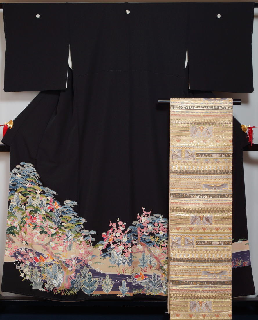 楽天市場】着物セット 伝統的工芸品 米琉八丈 未使用品 紬・名古屋帯 