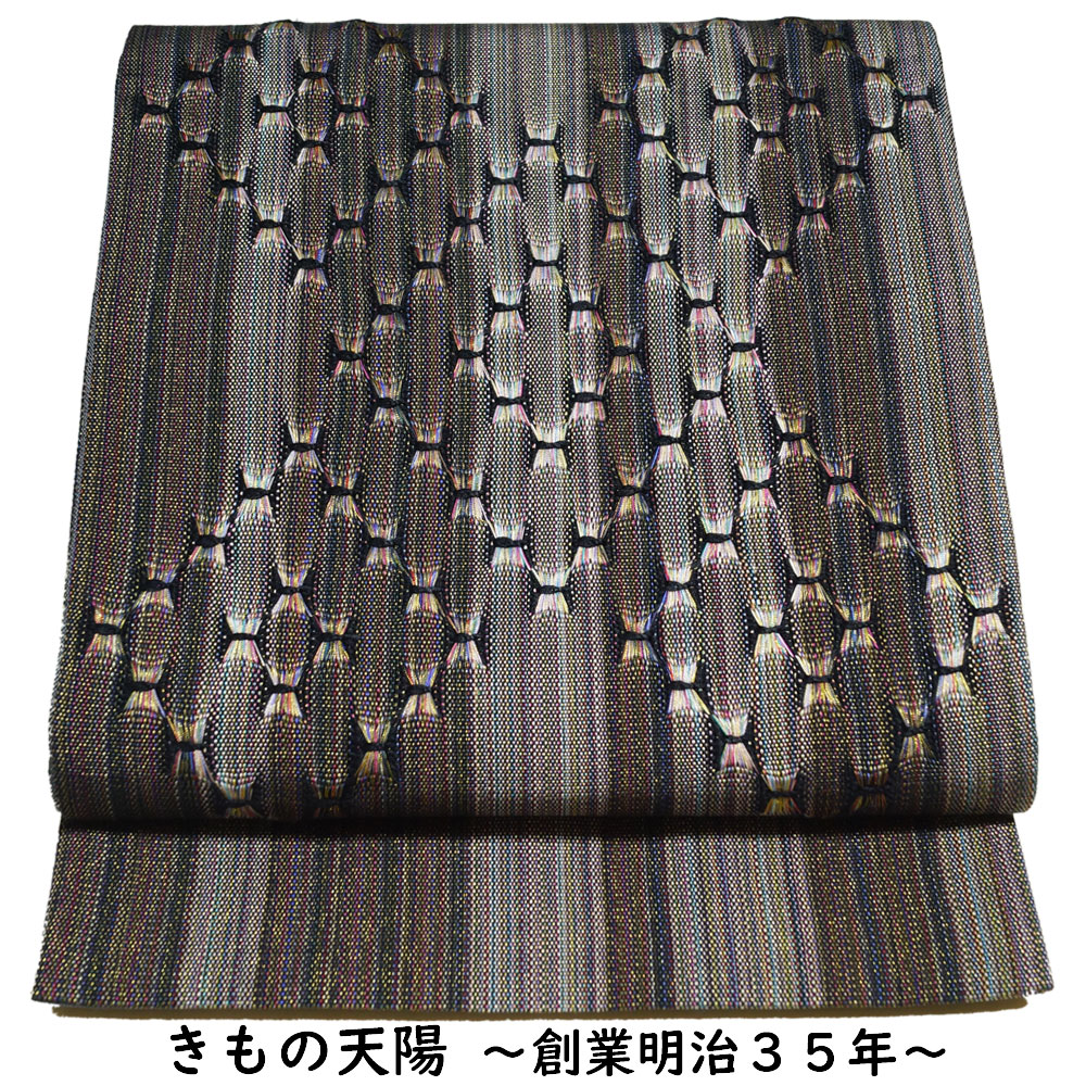 楽天市場】袋帯 辻が花模様 金通し 膨れ織 お太鼓柄 山吹茶色 【送料