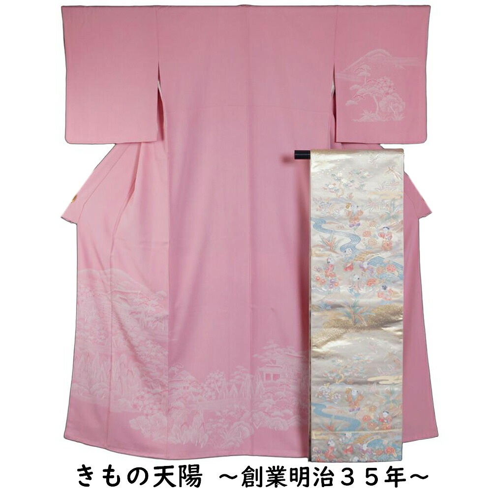 楽天市場】【特選】 人間国宝 羽田登喜男 鴛鴦 訪問着と袋帯のセット