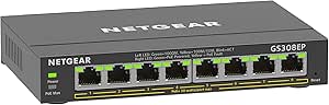 ● NETGEAR ギガビット8ポートアンマネージプラススイッチ GS308EP-100JPS
