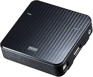 ● SanwaSupply ディスプレイポート対応パソコン自動切替器 SW-KVM2WDPU 手元スイッチ付き サンワサプライ