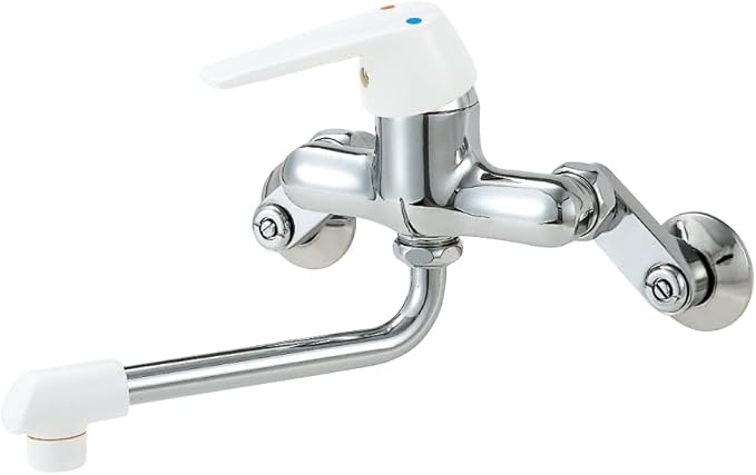 ● SANEI シングル混合栓 CK1700D-13 キッチン用 壁付き 断熱パイプ 流量調整付偏心管 整流吐水 サンエイ