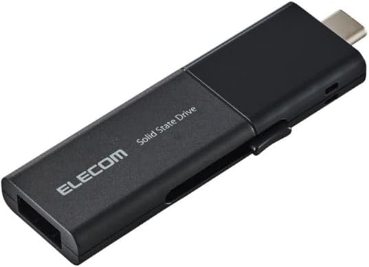 ● ELECOM 外付けSSD ESD-EWB1000GBKR USB3.2 Gen1 対応 スライド式 マニュアルQRシール付 1TB ブラック エレコム