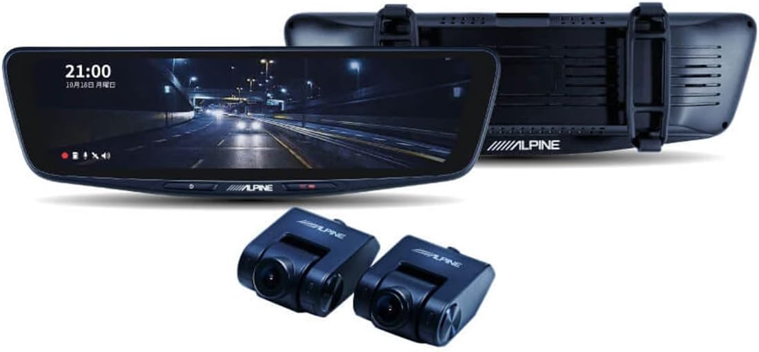 ● ALPINE ドライブレコーダー搭載 10インチデジタルミラー DVR-DM1000B-IC (バンド装着タイプ/車内リアカメラ) 液晶 アルパイン