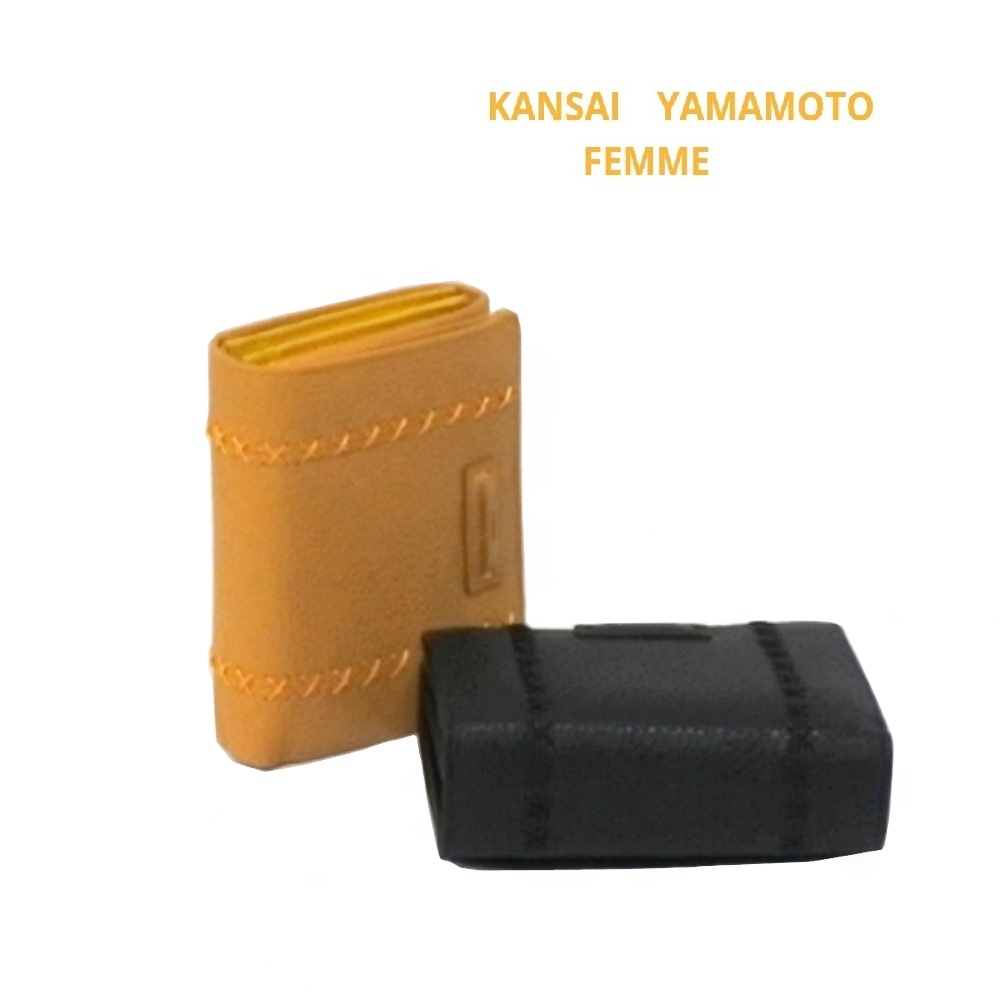 KANSAI YAMAMOTO 財布 二つ折り ファスナー小銭入れ レディース 牛革 山本寛斎 さいふ ギフト ラッピング無料 プレゼント 誕生日 柔らかい 手触り 使いやすい コンパクト イエロー ブラック 軽量 使いやすい 黒 黄色 大きく開く カード多い|teradium店