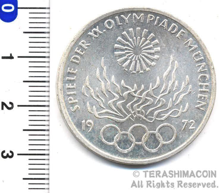 1972年ミュンヘンオリンピック10マルクコイン5種 10マルク銀貨 1972年 ドイツ連邦 ミュンヘンオリンピック記念 未
