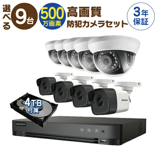 ブラウン×ピンク 500万画素 防犯カメラセット 【HD-CVI】【4規格対応