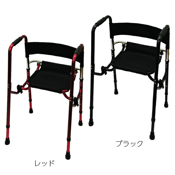 イーアス Rec01 レックゼロワン スタンダードタイプ 座れる歩行器 ブラック/レッド｜てらすけ