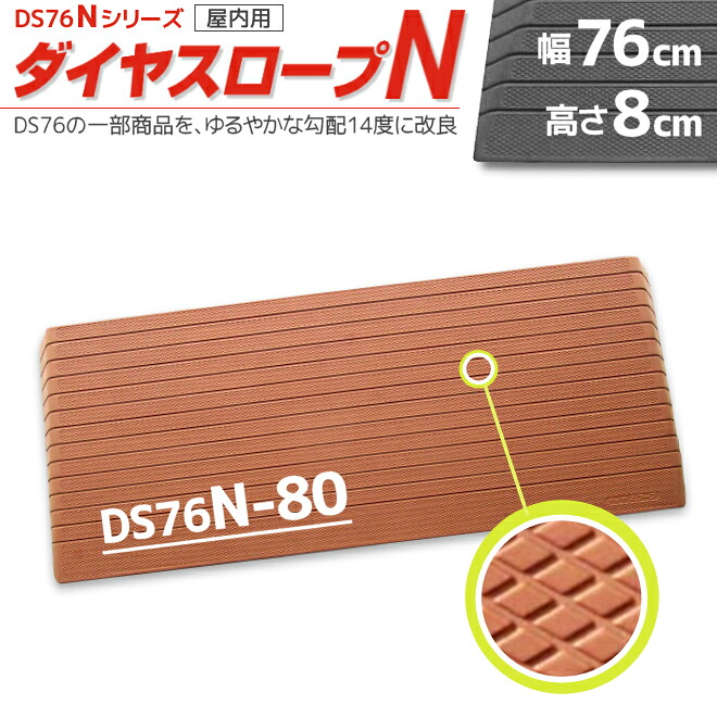 室内用 置くだけ ダイヤスロープN DS76N-80 幅76cm/段差8.0cm用 勾配14度|てらすけ