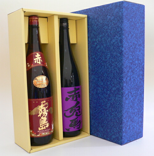 母の日ギフト2026 誕生日プレゼント 焼酎ギフト２本セット 本格芋焼酎 赤霧島 1800ml ＆ 薩州 紫の赤兎馬 1800ml ギフトセット【ギフトＢＯＸ入り】 内祝い お祝い お返し お供え 送料無料※