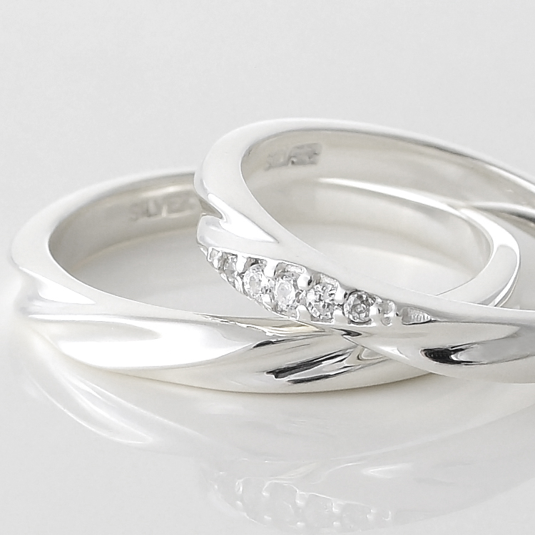 【楽天市場】ペアリング カップル 2個セット 刻印無料 結婚指輪 マリッジリング シルバー キュービックジルコニア シンプル 大人 上品