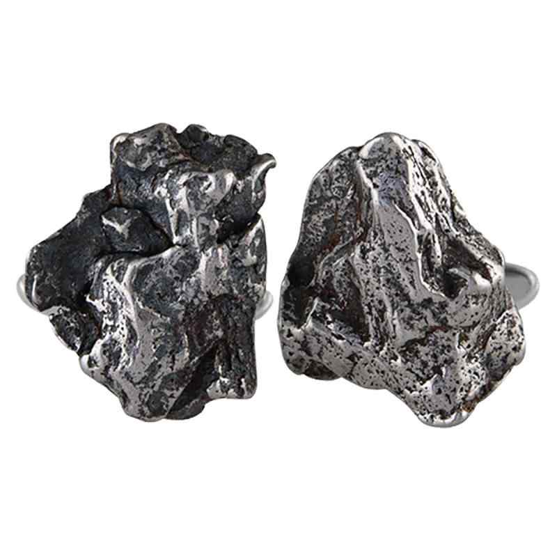 Starborn  カンポ・デル・シエロ いん石金塊とスターリング・しろがね色（Silver 925）のカフスリンク（カフリンク）