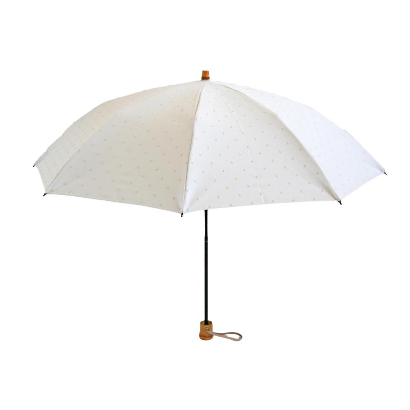 日本製 オーガニックコットン100％ 晴雨兼用折り畳み傘 2WAY遣りかた 1級遮光 2段折 50ｃｍ 8本骨 遮光率100% UVとり捨てる率100% 遮熱率50％以上 小宮バス発着場 疑しさ フリンジドット