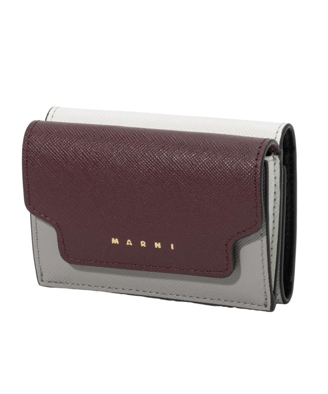 [マルニ] 三つ折り紙入れ PFMOW02U23LV520 TRUNK レディース DARK PORT DOLPHIN NATURAL WHITE なめし革 Free Size [並行輸入品]
