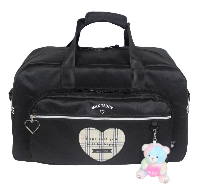 市乳テディ ハート形テディ 2way豆の町 45L sle-573 ボストンバッグ 小学生 うしろ帯 黒いこと