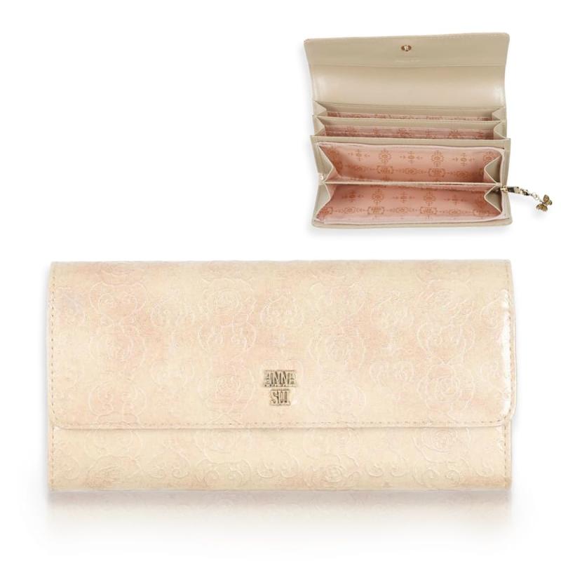 ANNA SUI(アナスイ) サクラ色ハート型 下げ翼長札入れ 【新色】 札入れ 紙入れ 歌留多入れ付き添い人 レディース 大電気容量 316910