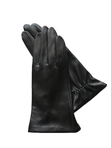 [NAKATA GLOVE] 日本製 羊革手袋 国産抗菌革手袋 スマホ対応 婦人用 黒 タッチパネル対応 裏生地（キュプラ100％）国産羊革 抗菌 防臭 秋冬用 自分用 贈り物｜テラスストア