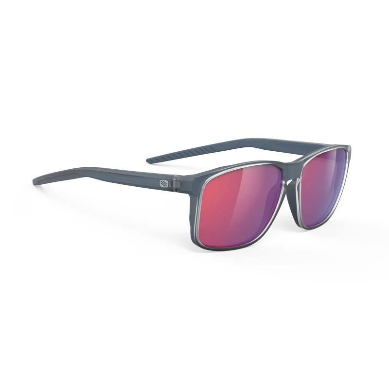[RUDYPROJECT] 黒眼鏡 OVERLAP 重なり アイスブルーメタルマットフレーム マルチレーザーレッドレンズ SP773853-0000 58粍