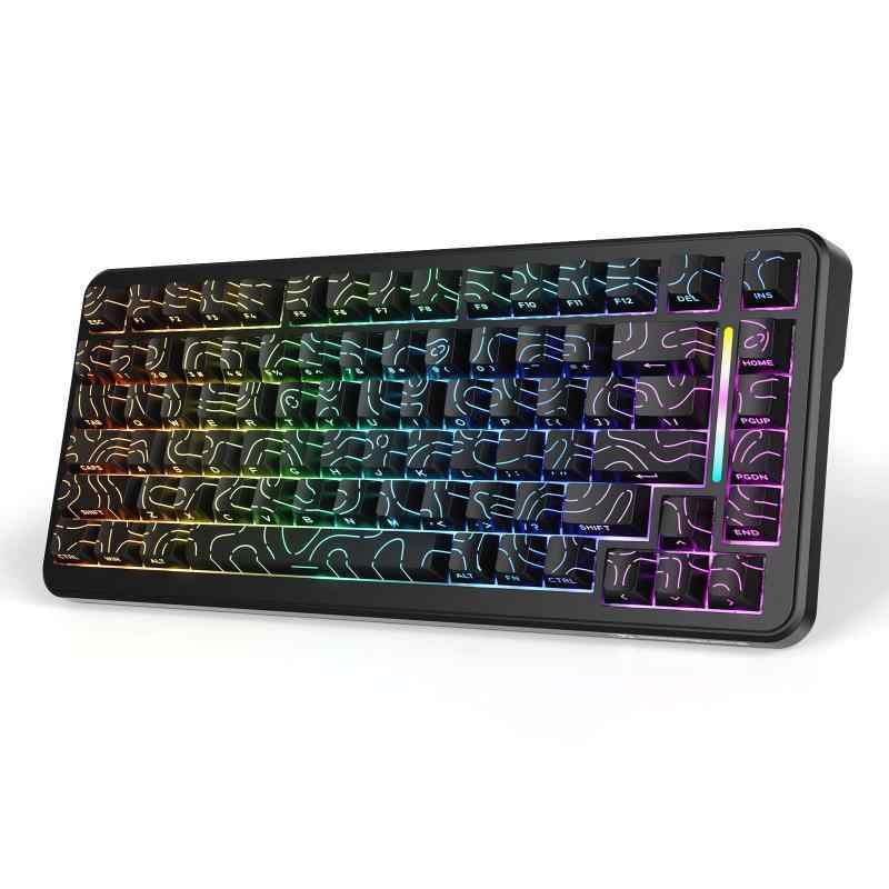 MAMBASNAKE M82HE ラピットトリガー ゲーミングキーボードメカニカル有線75% Type-CパウダーコンパクトRT0.1粍 8000hz RGB うしろ側点火装置USB 磁気取り替えっこ鍵盤 82手当たり 0.125ms引き延ばし ダブル PBTキーキャ