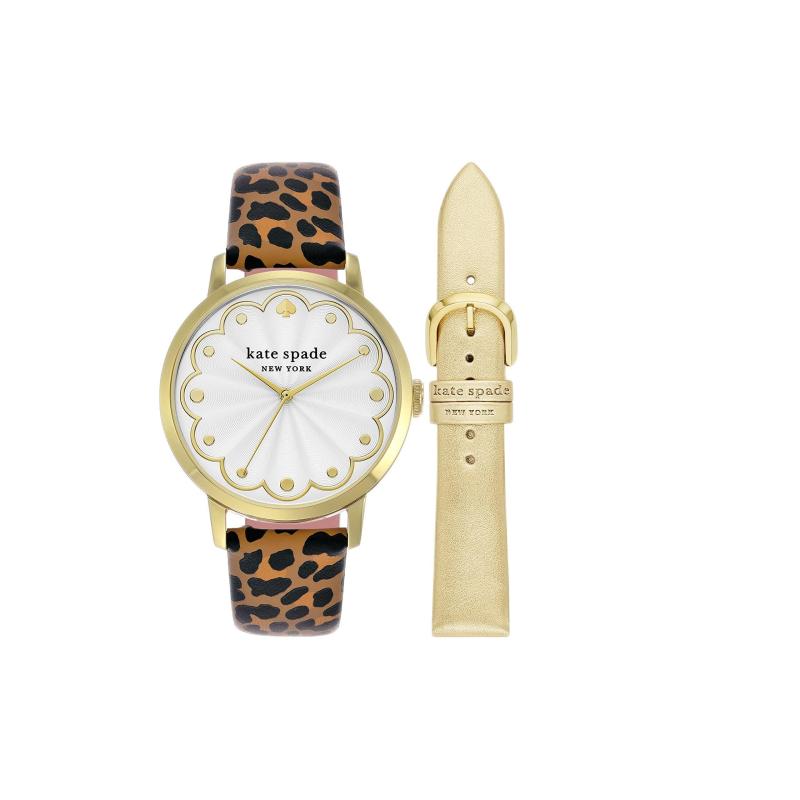 kate spade new york レオパード Apple Watch・・ダンス楽隊（38/40/41粍入れもの用）＆クラシックウォッチヘッド お互いに取り替えっこ仕掛ける