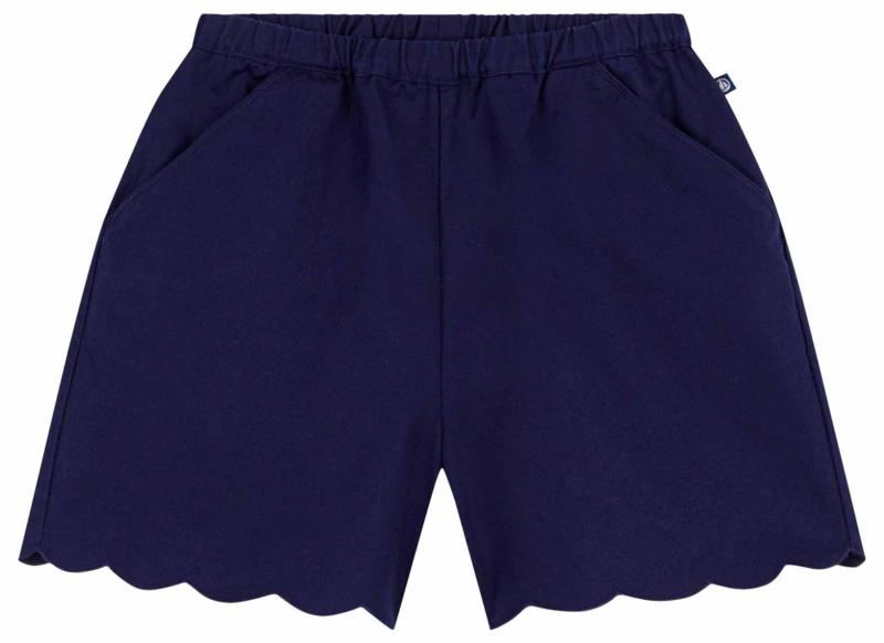 [プチバトー] ギャバジンショートパンツ A0FANB 青碧 8才 128珊