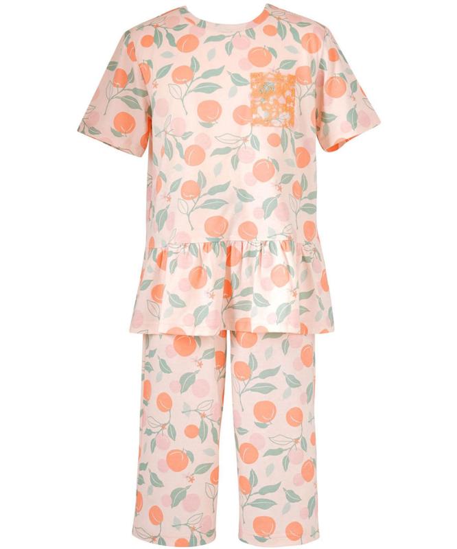 Wacoal KIDS JUINOR(ワコール キッズ お坊っちゃん) キッズ お嬢さんパジャマ綿100％(本体) 天竺原料品 3分袖 7分丈 上下書き割り かぶり手合い 半袖 お嬢さん CTT138ガールズ
