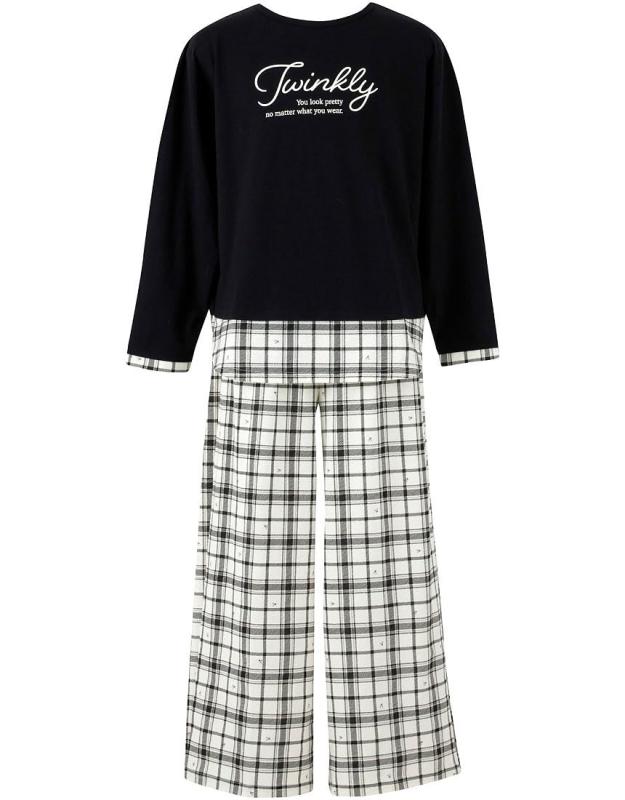 [ワコール キッズ ジュニア] ジュニア 長袖 女児パジャマ 綿100％(本体) 部屋着感覚 長ズボン 上下セット かぶりタイプ 女の子 CTR735｜テラスストア
