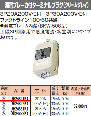 Dh241k1 パナソニック ファクトライン100 60共通 漏電ブレーカー付ターミナルプラグ 3pa クリームグレイ Painfreepainrelief Com