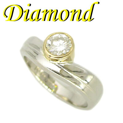 ◆ Pt / K18 デザイン リング ダイヤモンド 0.41ct 10号(1-2206-02008 ZDR)
