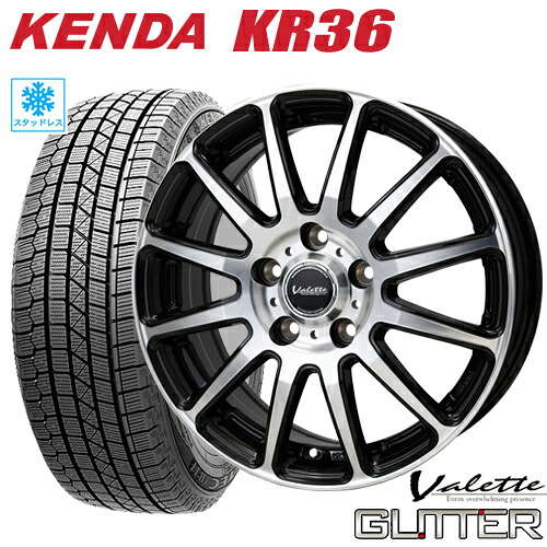 スタッドレスタイヤ 2025年製 185/60R15 KENDA KR36 ICETEC NEO ケンダKR36 アイステックネオ HOTSTUFF Valette GLITTER ホットスタッフ ヴァレット グリッター 6.0-15 5/100 +43 シエンタ タイヤ付ホイール4本セット|テリクスタイヤ