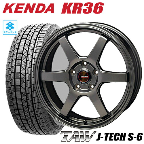 2024年製 スタッドレスタイヤ 215/60R17 KENDA KR36 ICETEC NEO ケンダKR36 アイステックネオ TAW J-TECH S-6 トライアルファ ジェイテックS-6 7.0-17 5/114 C-HR エスティマ デュアリス タイヤ付ホイール4本セット｜テリクスタイヤ