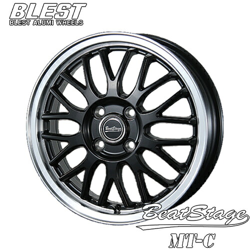 アルミホイール BLEST BeatStage MT-C ブレスト ビートステージ MT-C 5.0-16 4/100 +45 セミグロスブラック ソリオ デリカD:2 ハスラー タフト デリカミニ サクラ N-BOX デイズ N-ONE ワゴンRスマイル 1本価格|テリクスタイヤ