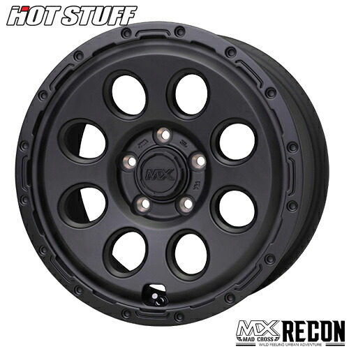 アルミホイール 16インチ HOT STUFF MAD CROSS RECON マッドクロス リーコン 6.5-16 5/114.3 +48 マットブラック WR-V ヴェゼル エクシーガ マツダ3 4本価格|テリクスタイヤ