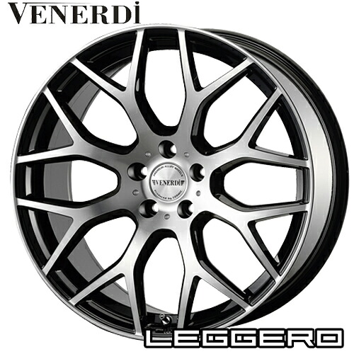 アルミホイール COSMIC VENERDi LEGGERO コスミック ヴェネルディ レッジェーロ 9.5-20 5/114.3 +35 ピアノブラックポリッシュ クラウン マークX 4本価格｜テリクスタイヤ