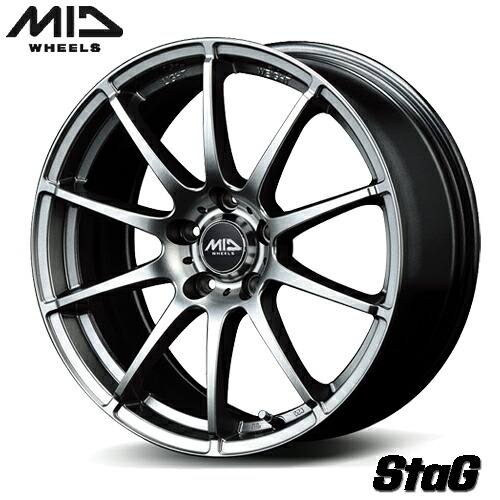 アルミホイール MID StaG 6.50-17 5/114.3 +40 メタリックグレー ノア ヴォクシー プリウス 1本価格｜テリクスタイヤ