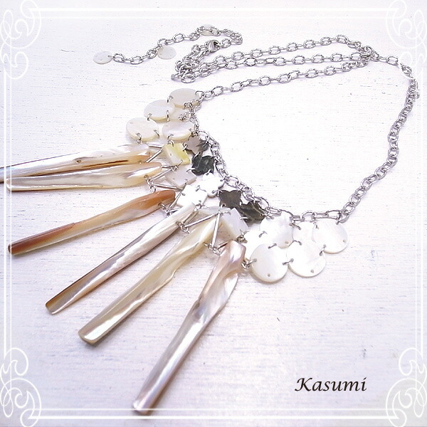 人魚をイメージしたネックレス 【Kasumi～かすみ～】 アクセサリー 作家 ハンドメイド ksm-31｜テソロ　店